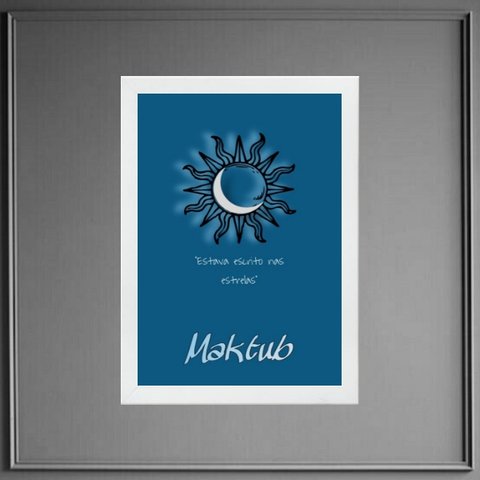Quadro Maktub - Estava Escrito Nas Estrelas 24x18cm - com Vidro:madeira Preta