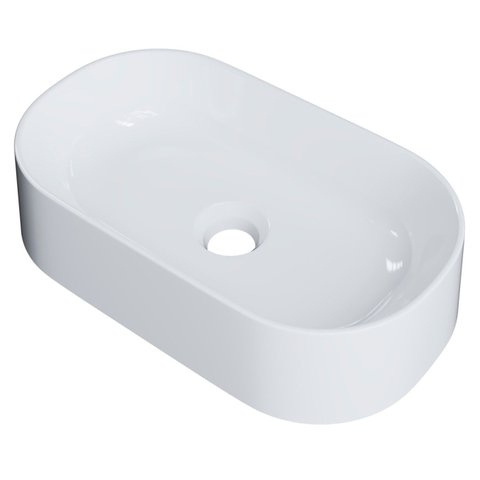 Cuba Pia de Apoio para Banheiro Oval 43cm Hera C08 Branco - Mpozenato