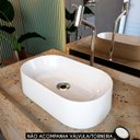 Ver imagem 2 de Cuba Pia de Apoio para Banheiro Oval 43cm Hera C08 Branco - Mpozenato