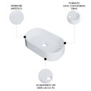 Ver imagem 3 de Cuba Pia de Apoio para Banheiro Oval 43cm Hera C08 Branco - Mpozenato