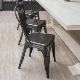 Kit 4 Cadeiras de Jantar Tolix Iron Aço Reforçado Empilhável Garden Life Cor Preto - 6