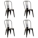 Ver imagem 1 de Kit 4 Cadeiras de Jantar Tolix Iron Aço Reforçado Empilhável Garden Life Cor Preto
