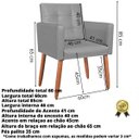 Ver imagem 2 de Poltrona Decorativa Tecido Corano Pés Palito para Recepção Clinica Base Reforçada