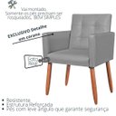 Ver imagem 3 de Poltrona Decorativa Tecido Corano Pés Palito para Recepção Clinica Base Reforçada