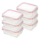 Ver imagem 1 de Kit Potes Herméticos De Vidro Marmita P Tampa Trava 6 Peças