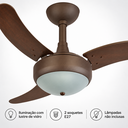 Ver imagem 3 de Ventilador de Teto Infinity Lux 2003 Marrom com 3 Pás MDF Tabaco com Controle