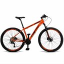 Ver imagem 1 de Bicicleta Unisex 21" Aro Aero 29 24v Freios a Disco Suspensão 80mm Guidão Curvo Laranja/preto