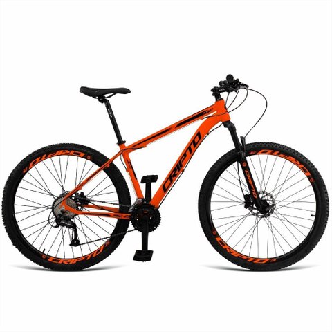 Bicicleta Unisex 21" Aro Aero 29 24v Freios a Disco Suspensão 80mm Guidão Curvo Laranja/preto