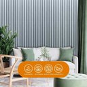 Ver imagem 5 de Painel Ripado Prime Madeira Pvc Cambará Cinza Wave 2,9m X 16cm