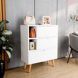 Sapateira Classic com Uma Gaveta Duas Portas e Pés Palitos - Jm3 Móveis:branco - 1