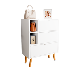 Sapateira Classic com Uma Gaveta Duas Portas e Pés Palitos - Jm3 Móveis:branco - 3