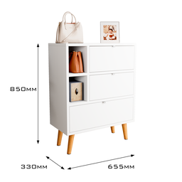 Sapateira Classic com Uma Gaveta Duas Portas e Pés Palitos - Jm3 Móveis:branco - 4