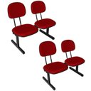 Ver imagem 1 de Kit 2 Cadeiras Escritório Longarinas de 2 Lugares Ecoflex