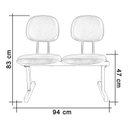 Ver imagem 3 de Kit 2 Cadeiras Escritório Longarinas de 2 Lugares Ecoflex