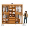 Guarda Roupa Casal Miró Ripado 6 Portas Cinamomo com Espelho - Madetec - 4