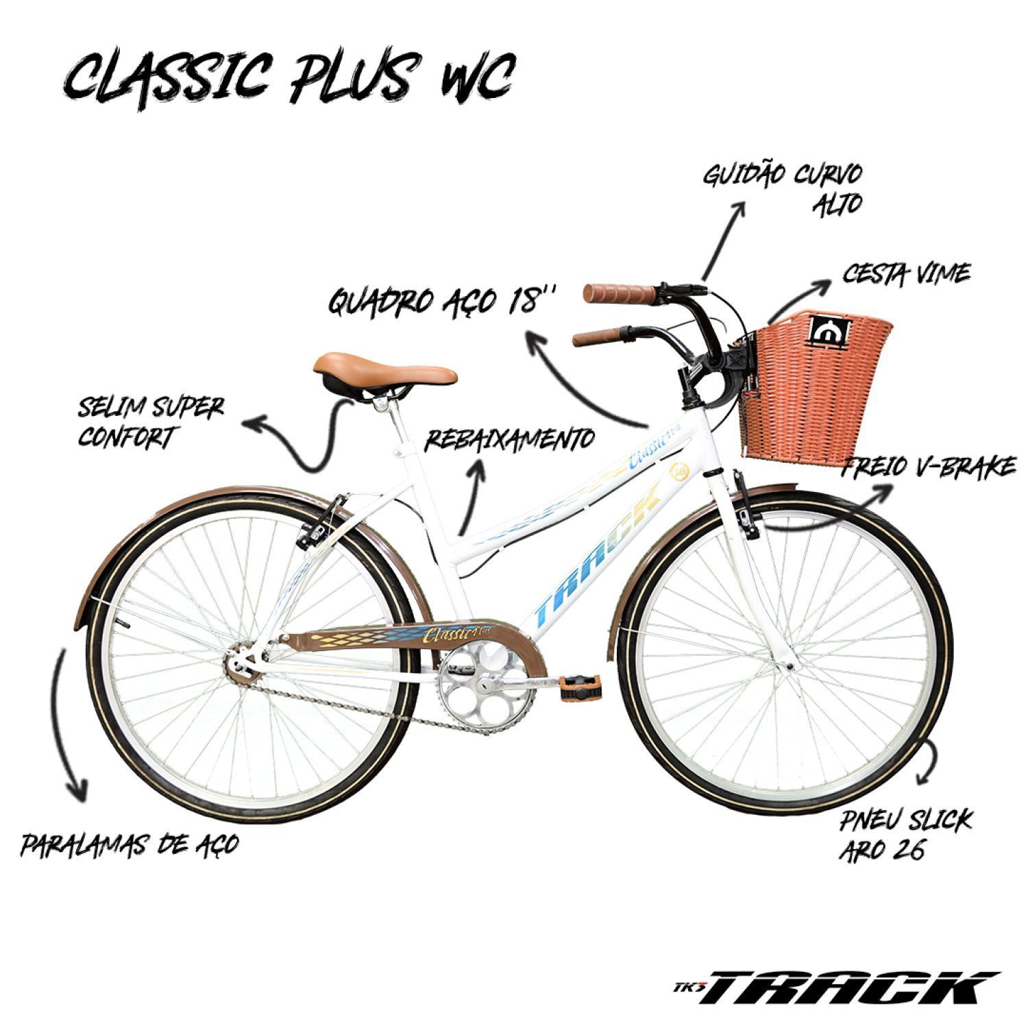 Bicicleta A26 Classic Plus com Cesta TK3 Track - 8