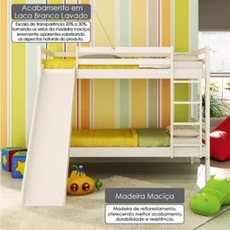Beliche infantil Teen Play com Escorregador Laqueado e Madeira Maciça Casatema - 3