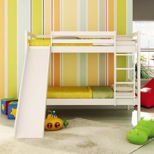 Beliche infantil Teen Play com Escorregador Laqueado e Madeira Maciça Casatema