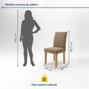 Ver imagem 4 de Conjunto Sala de Jantar 6 Lugares com Tampo de Vidro 160x80cm Marrom Cinamomo/Off White