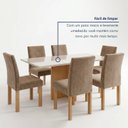 Ver mais imagens de Conjunto Sala de Jantar 6 Lugares com Tampo de Vidro 160x80cm Marrom Cinamomo/Off White