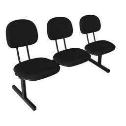 Kit 2 Cadeiras Escritório Longarinas de 3 Lugares Ecoflex - 8