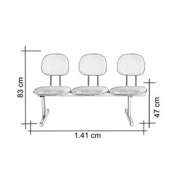 Kit 2 Cadeiras Escritório Longarinas de 3 Lugares Ecoflex - 3