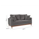 Ver imagem 4 de Sofa 2 Lugares Living 1,88 m Base de Madeira México:Veludo Chumbo