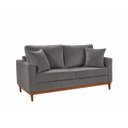 Ver imagem 3 de Sofa 2 Lugares Living 1,88 m Base de Madeira México:Veludo Chumbo