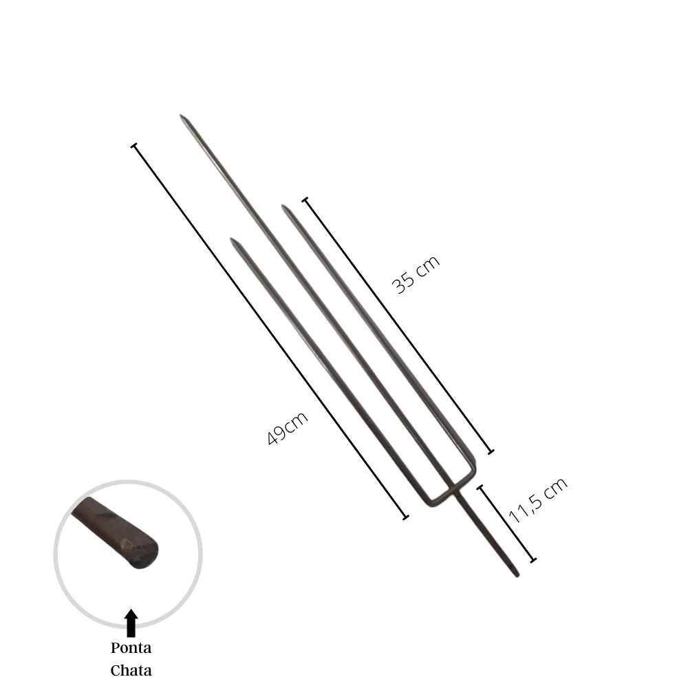 Espeto Manual Giratório Inox  Xpeto Acessórios para churrasco