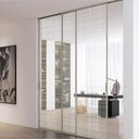 Ver imagem 3 de Pelicula Adesiva Vidro Residencial Linhas Branco e Cinza