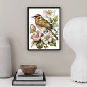 Ver imagem 1 de Quadro Decorativo Passarinho e Flores 24x18cm:moldura Branca