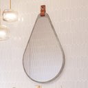Ver imagem 1 de Espelheira para Banheiro Alça em Couro Gota Espresso Móveis Cinza/Cimento