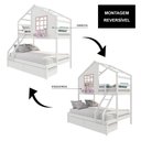 Ver imagem 6 de Beliche Casinha com Janela Casal/Solteiro com 02 Gavetas Madeira Maciça Branco/ Rosa Housin