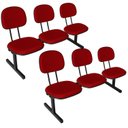 Ver imagem 1 de Kit 2 Cadeiras Escritório Longarinas de 3 Lugares Ecoflex