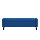 Ver imagem 3 de Recamier Bau Paris Base de Metal 1,40m Suede Azul Marinho - Inova Decorações