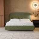 Ver imagem 3 de Cama Queen Flutuante com Cabeceira 160cm Aura W01 Linho Verde - Lyam Decor
