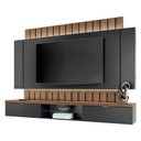 Ver imagem 2 de Home Suspenso Illusion 2.2 Preto Castanho e Aparador Infinity e Mesa de Centro Sky com Tampo de Vidr