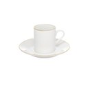 Ver imagem 4 de Jg 4 Pçs Xicara Cafe Royal Branca Borda Dourada