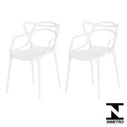 Conjunto 2 Cadeiras Allegra Branca em Polipropileno - 1 Conjunto 2 Cadeiras Allegra Branca em Polipropileno - 1