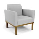 Ver imagem 6 de Conjunto 2 Poltronas e 1 Namoradeira Decorativa Isabella Pés Fixo em Madeira Castanho Linho Cinza G1