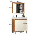 Ver imagem 2 de Gabinete de Banheiro 80cm com Lavatório e Armário Ref 870 Cewal - Amendoa/off White