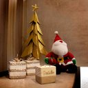 Ver imagem 2 de Porta Vela Quadrado Natal Saúde Madeira e Dourado 7 cm - D’Rossi