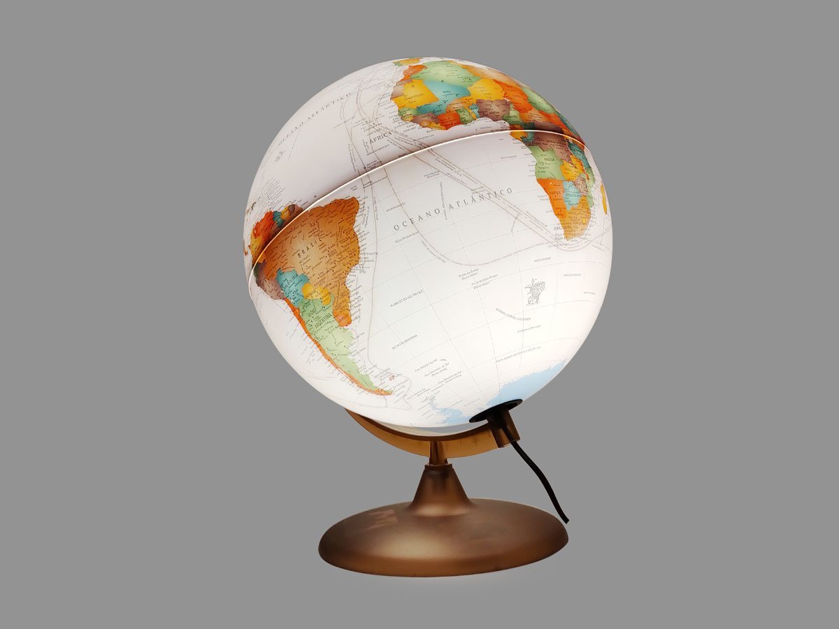 Globo Terrestre Geográfico Decorativo Iluminado Bivolt Discovery Creátion 30cm Tecnodidattica - 3