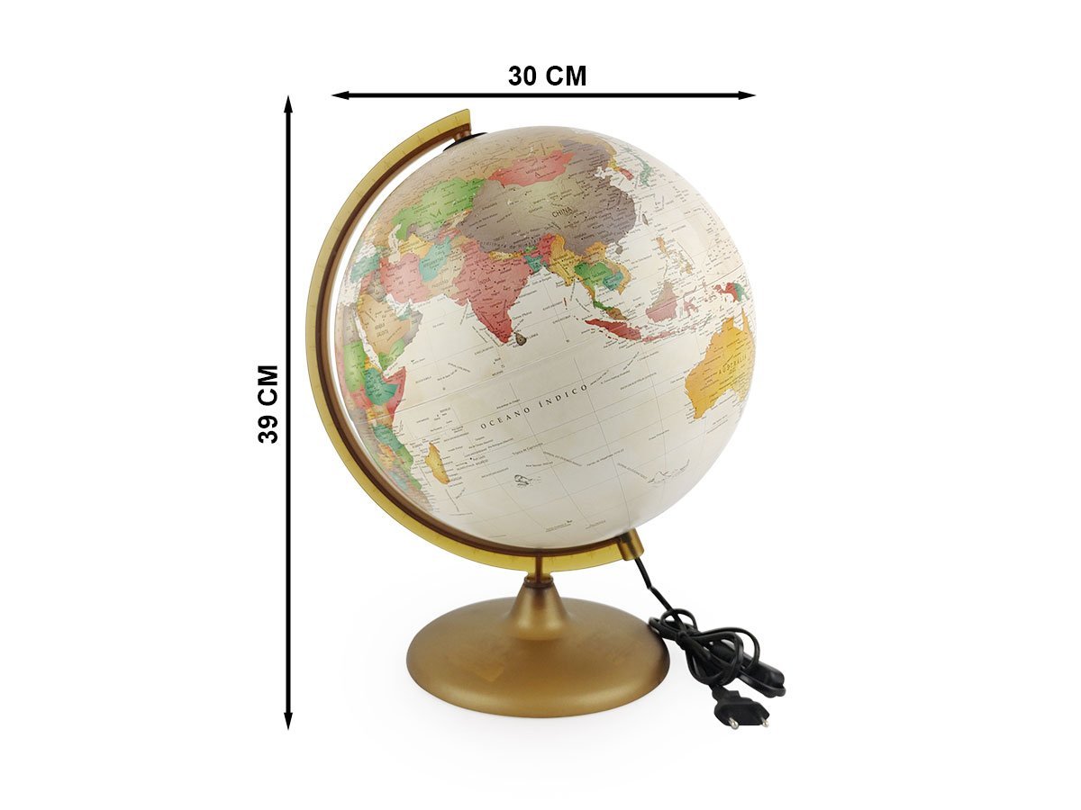 Globo Terrestre Geográfico Decorativo Iluminado Bivolt Discovery Creátion 30cm Tecnodidattica - 2