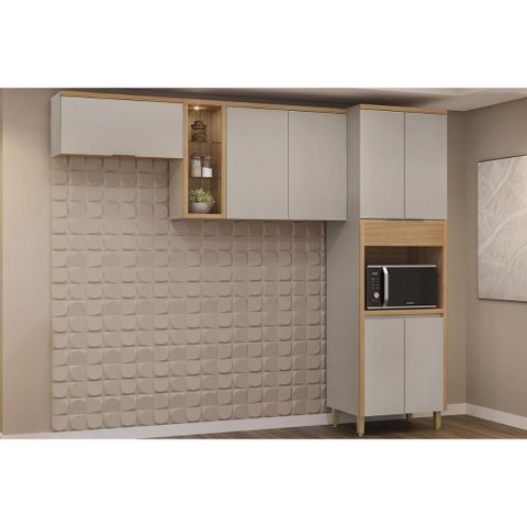 Cozinha Completa 3 Peças 7 Portas Allure CZ642 Gris Linea