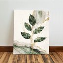 Ver imagem 5 de Kit 3 Quadro Decorativo Folhas Botânico Dourado Marmorizado Luxo 28x20cm