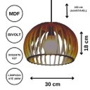 Ver imagem 3 de Luminária Teto tipo Pendente ESFERA MDF - Completa - Cor: Marrom