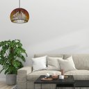 Ver imagem 2 de Luminária Teto tipo Pendente ESFERA MDF - Completa - Cor: Marrom