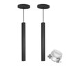 Kit 2 Pendente Tubo Palito 45cm - Preto + Lampada Led 4w - 1