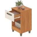 Ver imagem 3 de Mesa de Cabeceira 40cm Prada MC210 com 1 Gaveta e 1 Nicho Cinamomo/Off White Fellicci Móveis
